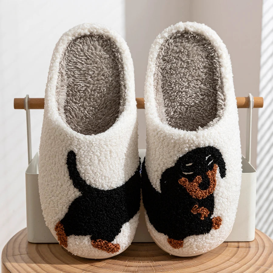 Pantuflas Calentitas de Casa con Diseño de Perro